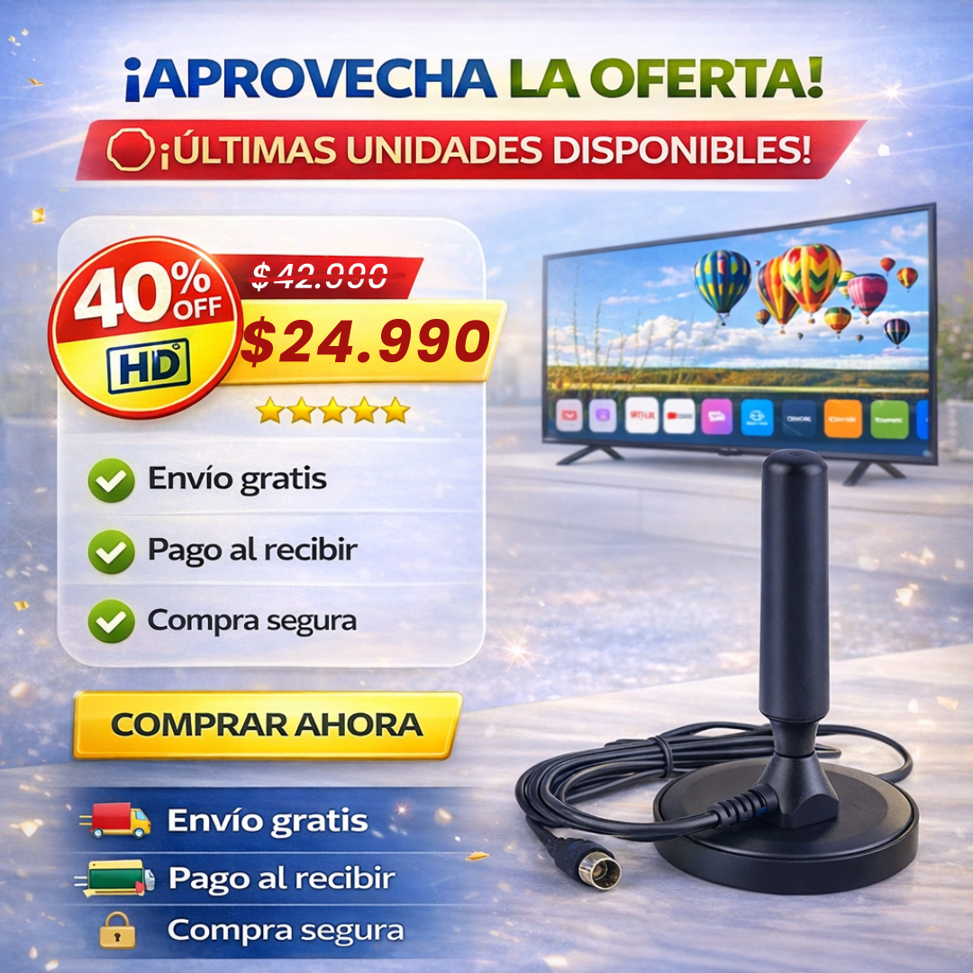 ¡OFERTA! ANTENA TV DIGITAL HD | 40% OFF