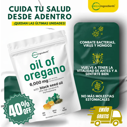 ¡OFERTA! ACEITE DE ORÉGANO + SEMILLA NEGRA 40% OFF