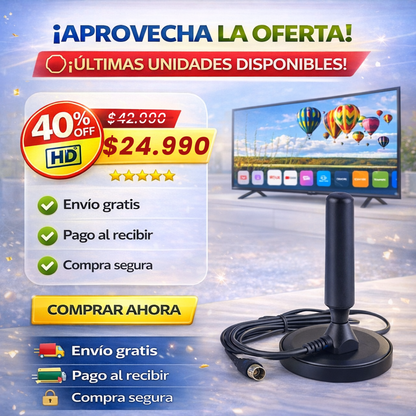 ¡OFERTA! ANTENA TV DIGITAL HD | 40% OFF