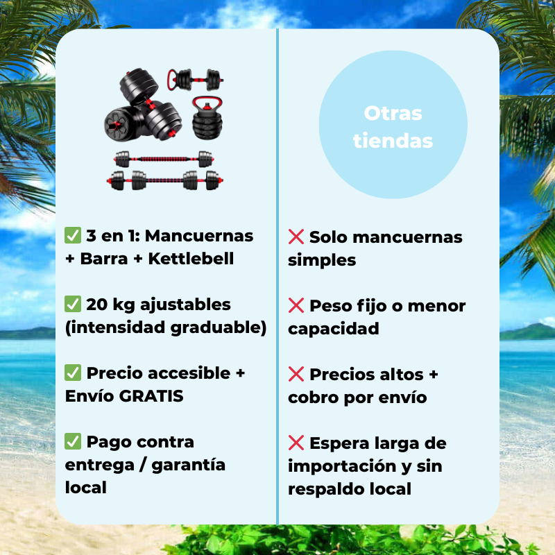 ¡OFERTA VERANO! Set Mancuernas 20kg
